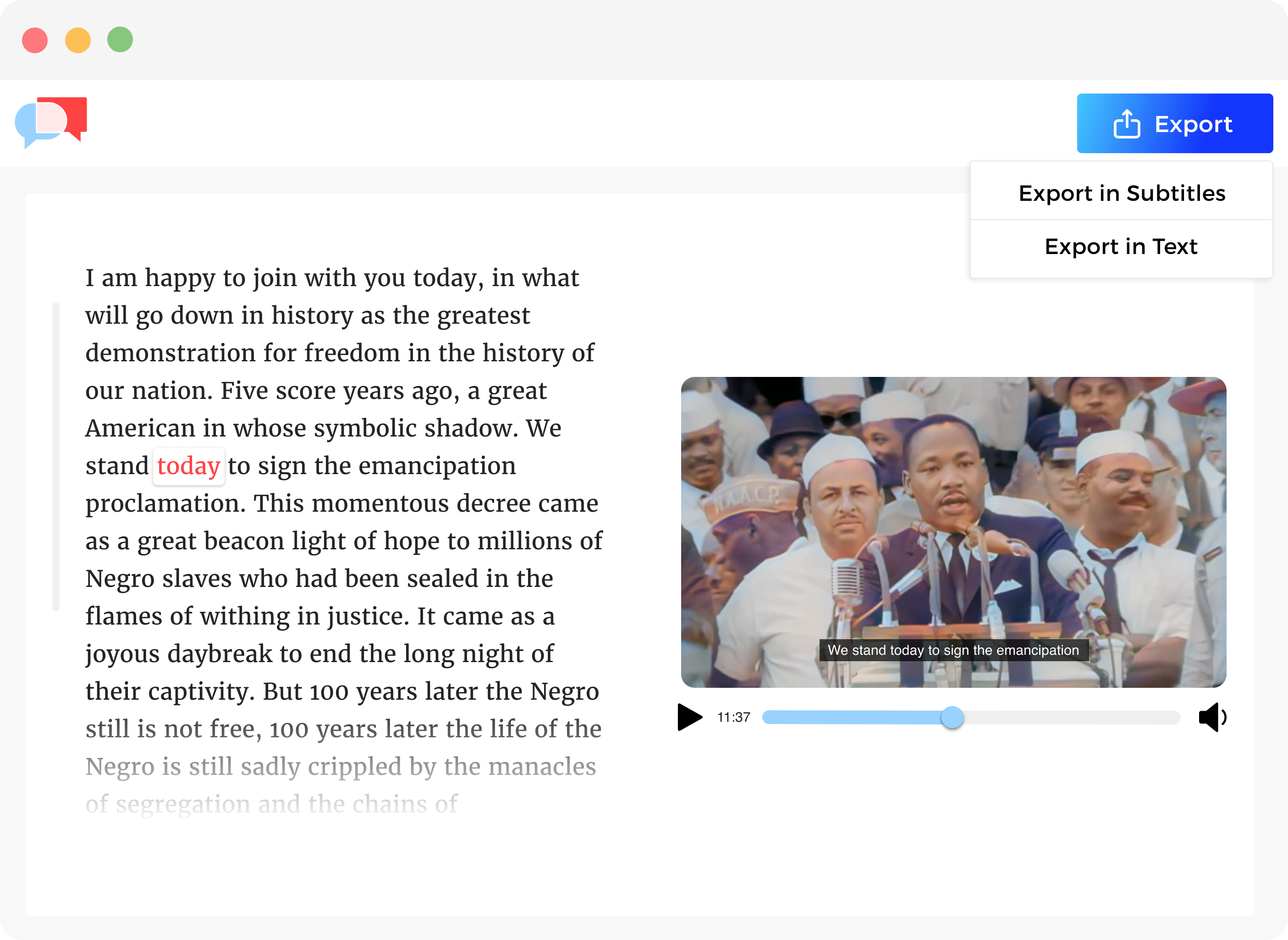 Transcribe Video to Text
